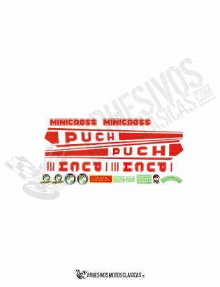 Juego de Adhesivos PUCH Minicross III Rojos
