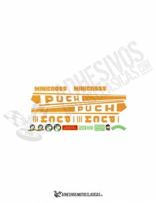 Juego de Adhesivos PUCH Minicross III Naranjas