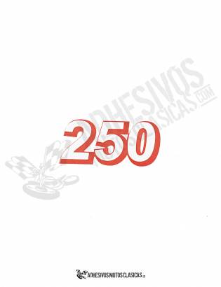Adhesivo DERBI 250cc rojo
