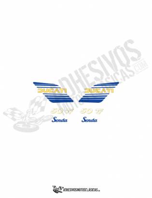 DUCATI Senda 50 TT BLUE/YELLOW Stickers kit